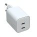 USB Töltő AK-CH-29 2x USB-C PD 5-20V / max. 3A 45W Quick Charge 3.0 GaN