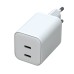 USB Töltő AK-CH-29 2x USB-C PD 5-20V / max. 3A 45W Quick Charge 3.0 GaN