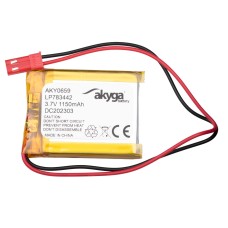 Li-Po akkumulátor LP783442 Akyga AKY0659 3.7V / 1150mAh PCM JST 2-pin csatlakozó 150mm