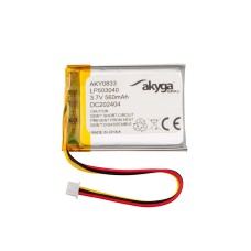 Li-Po akkumulátor LP503040 Akyga AKY0833 3.7V / 560mAh PCM + NTC Molex 3-Pin 80mm-es Molex 3-Pin 80mm