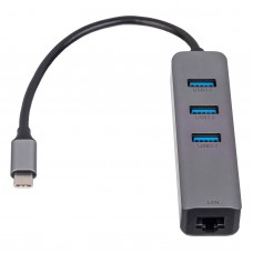 Hub AK-AD-66 USB type C - USB 3.0 3-port + Ethernet