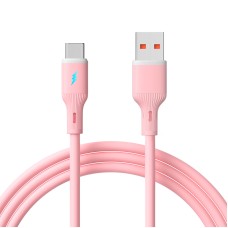 Kábel USB type C / USB A 1m AK-USB-61 Szilikon Rózsaszín