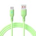 Kábel USB type C / USB A 1m AK-USB-64 Szilikon Zöld