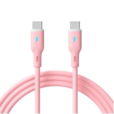 Kábel USB type C / USB type C 1m AK-USB-66 60W Szilikon Rózsaszín