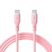 Kábel USB type C / USB type C 1m AK-USB-66 60W Szilikon Rózsaszín