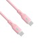 Kábel USB type C / USB type C 1m AK-USB-66 60W Szilikon Rózsaszín
