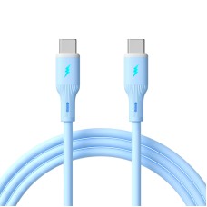 Kábel USB type C / USB type C 1m AK-USB-68 60W Szilikon Kék