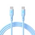 Kábel USB type C / USB type C 1m AK-USB-68 60W Szilikon Kék