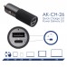 USB autós töltő AK-CH-26 USB-A + USB-C PD 5-20V / max. 5A 100W Quick Charge 3.0 GaN