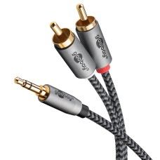 65288 Audioadapter kábel AUX, 3,5 mm-es Jack sztereó RCA csatlakozó, 2 méter
