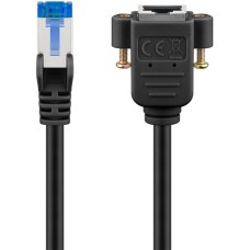 65643 CAT 6A hosszabbító kábel, S/FTP (PiMF) 2 méter, fekete
