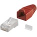 68748 RJ45 csatlakozó, CAT 5e STP árnyékolt, húzásmentesítővel, piros