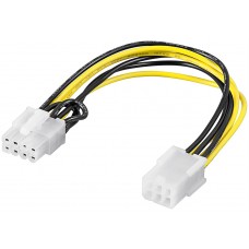 93635 Tápkábel/adapter PC grafikus kártyához, PCI-E/PCI Express, 6-8 tűs, 0.2m