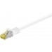 91093 RJ45 patch kábel CAT 6A S/FTP (PiMF), 500 MHz, CAT 7 nyers kábellel, fehér, 2m