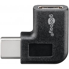 45402 USB-C -USB-C adapter, 90°, Fekete
