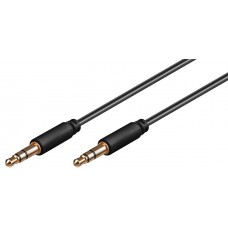 69117 AUX audiocsatlakozó kábel, 3,5 mm-es sztereó, 3-tűs, vékony, CU, 1m