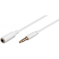 62360 Fejhallgató és audió AUX hosszabbító kábel, 4 pólusú 3,5 mm-es Slim, CU, 1m