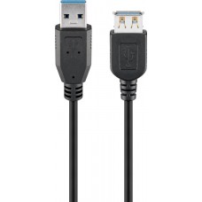 93998 USB 3.0 SuperSpeed hosszabbító kábel, fekete, 1.8m